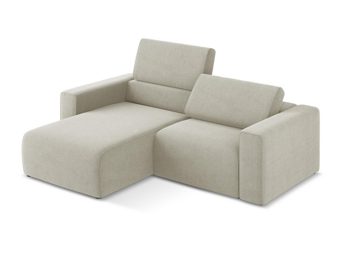 ECKSOFA Links Strukturstoff Stoff Beige - Beige/Creme, Kunststoff/Textil (167/224cm) - Makamii