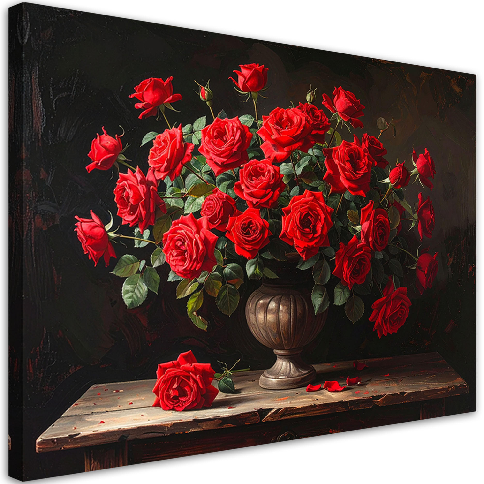 LEINWANDBILD Blumen 100x70cm - Rot, Textil (100/70cm) - Feeby