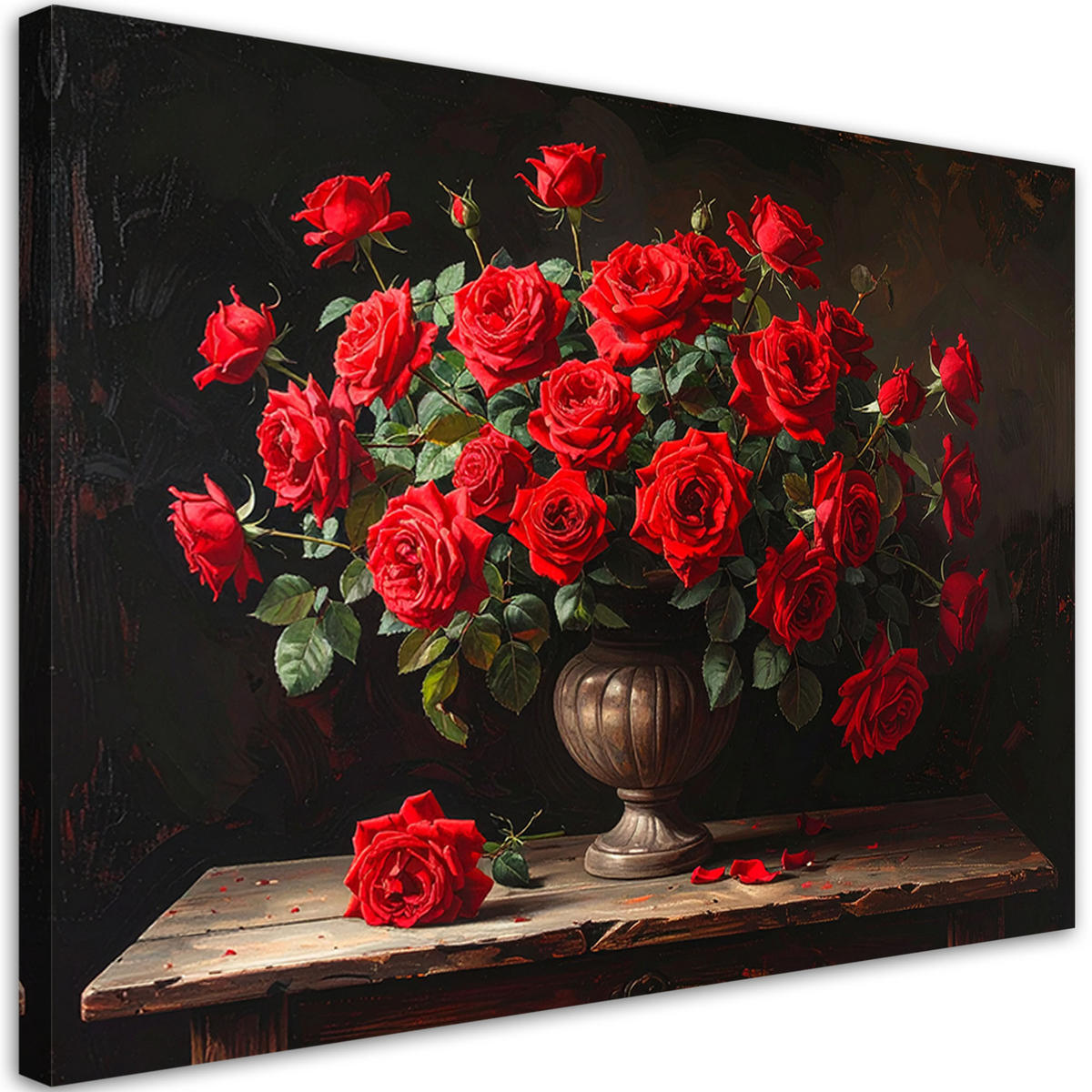 LEINWANDBILD Blumen 100x70cm - Rot, Textil (100/70cm) - Feeby