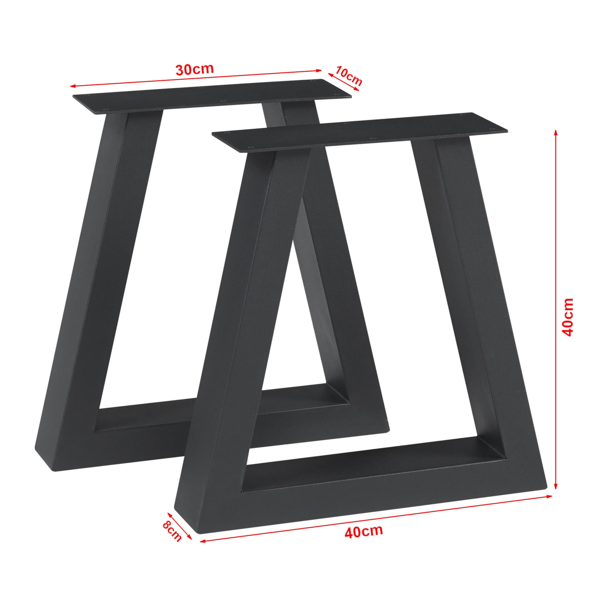 Thumbnail - [en.casa] Tischgestell-Set, Schwarz, Metall, 40x40x10 cm, Esszimmer, Tische, Esstische, Tischsysteme