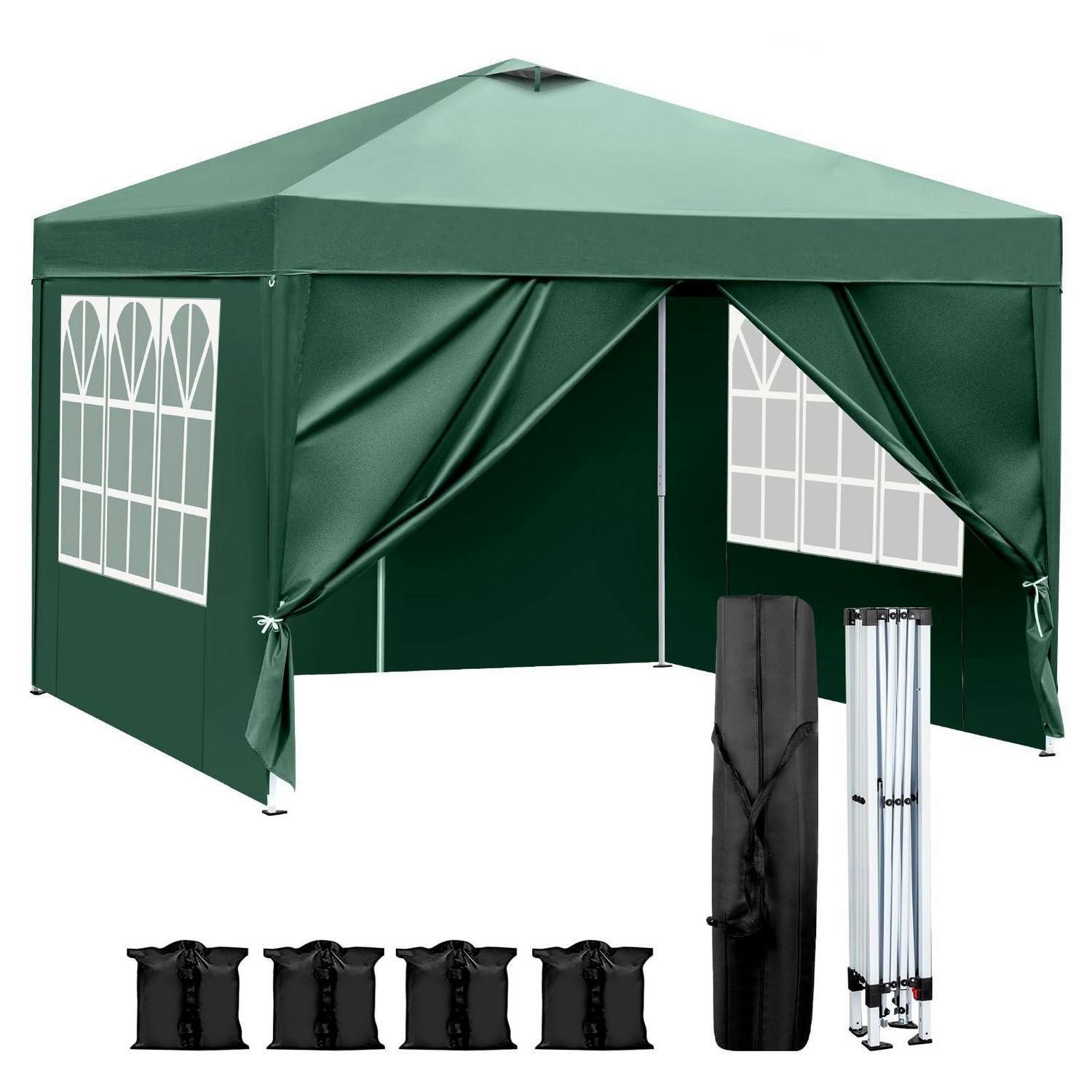FALTPAVILLON 3x3m Grün Wasserdicht Höhenverstellbar UV-Schutz 50+ - Grün, Textil (300/255/300cm)