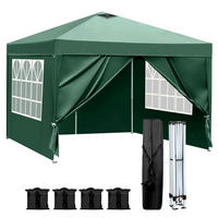 FALTPAVILLON 3x3m Grün Wasserdicht Höhenverstellbar UV-Schutz 50+ - Grün, Textil (300/255/300cm)