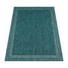 OUTDOOR Teppich Unifarben mit Bordüre Balkon, Terrasse schmutzabweisend Türkis Rechteckig 200x280 - Türkis, Textil (200/280cm) - KADIMA DESIGN