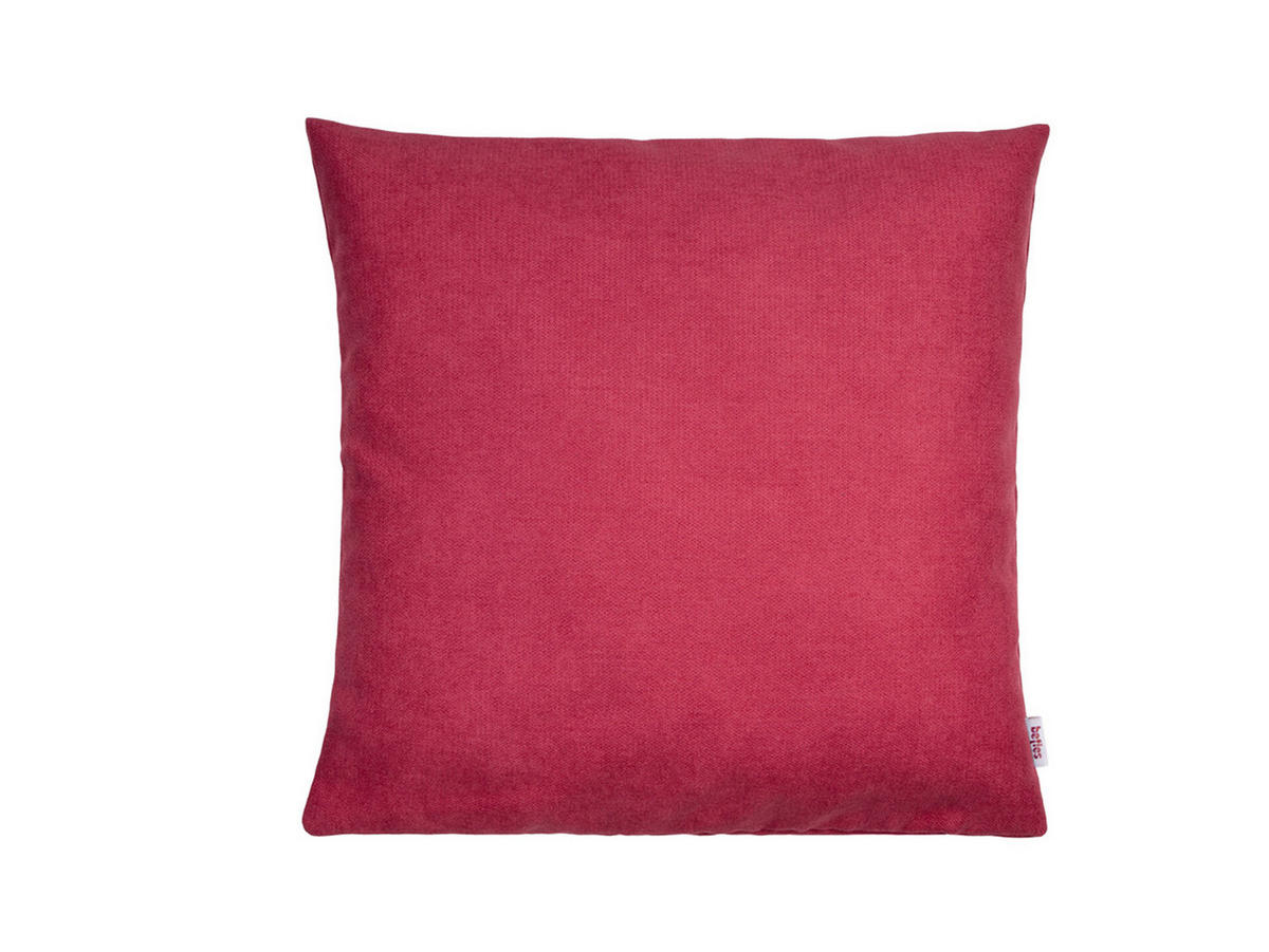 KISSENHÜLLE FarbTon Chenille-Haptik himbeer-rot 40/40 cm - Rot, Textil (40/40cm) - beties Heimtextil