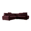 ECKSOFA APOLLO,mit Schlaffunktion und Bettkasten, Farbe: Rot, Velourstoff, Ottomane Links - Rot, Textil (255/255cm) - O-Sofa