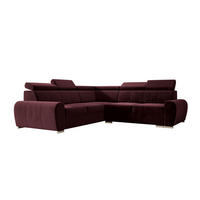 ECKSOFA APOLLO,mit Schlaffunktion und Bettkasten, Farbe: Rot, Velourstoff, Ottomane Links - Rot, Textil (255/255cm) - O-Sofa