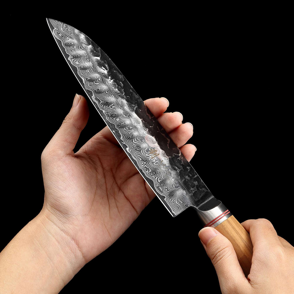 MESSERSET 3-tlg. 9–17,5 cm - Braun, Leder/Holz - Wakoli