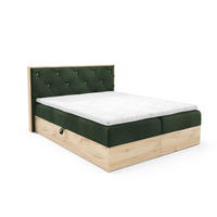 BOXBETT Holzoptik Sonoma Eiche mit Topper 120x200 cm Grün - Grün, Textil (120/200cm) - Home Collective