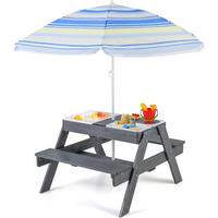 KINDERSITZGRUPPE 54cm Grau - Grau, Holz - COSTWAY