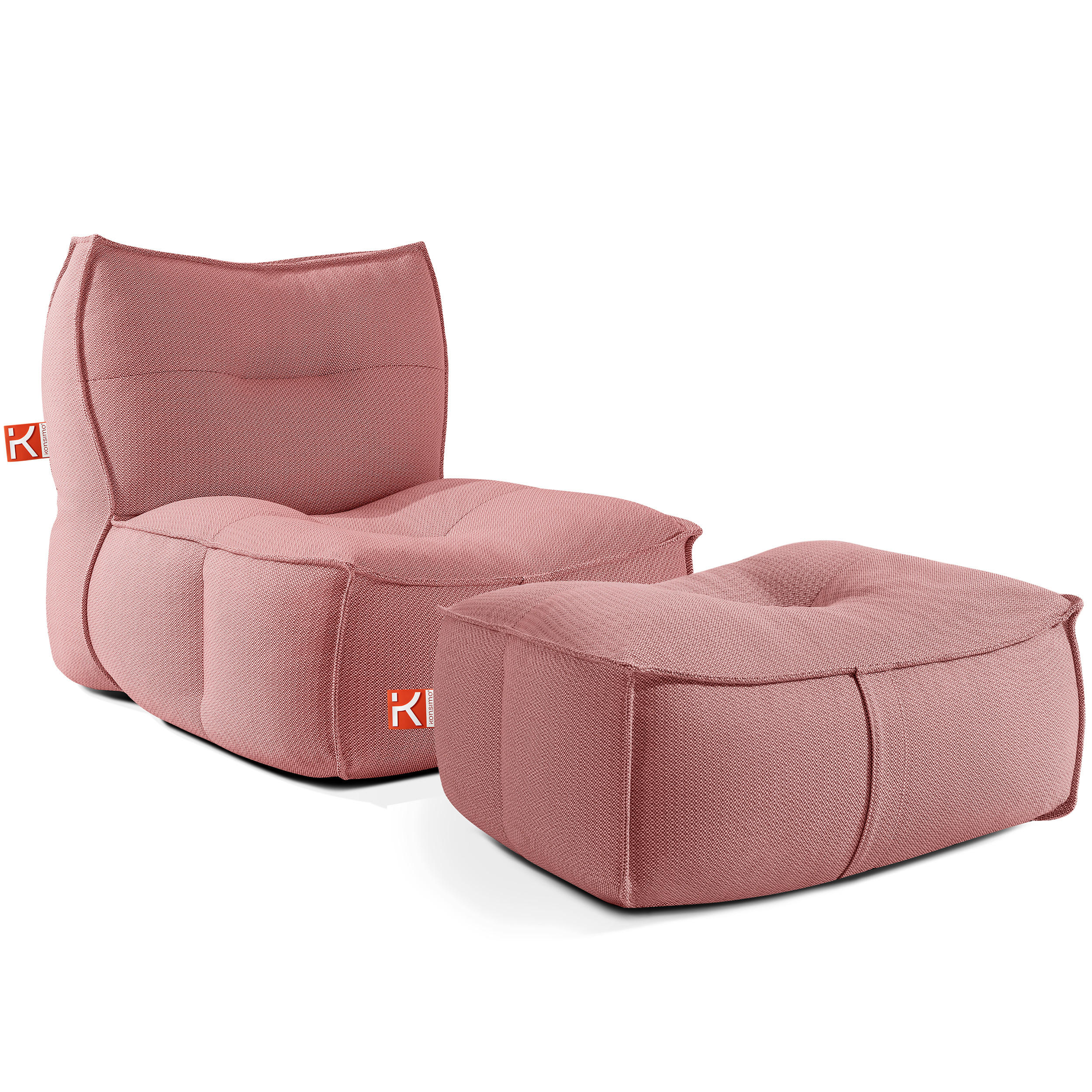 GARTENLOUNGE-SET LOVIA, Möbel-Set, Rot/Weiß - Rot, Textil (90/82/106cm) - KONSIMO®