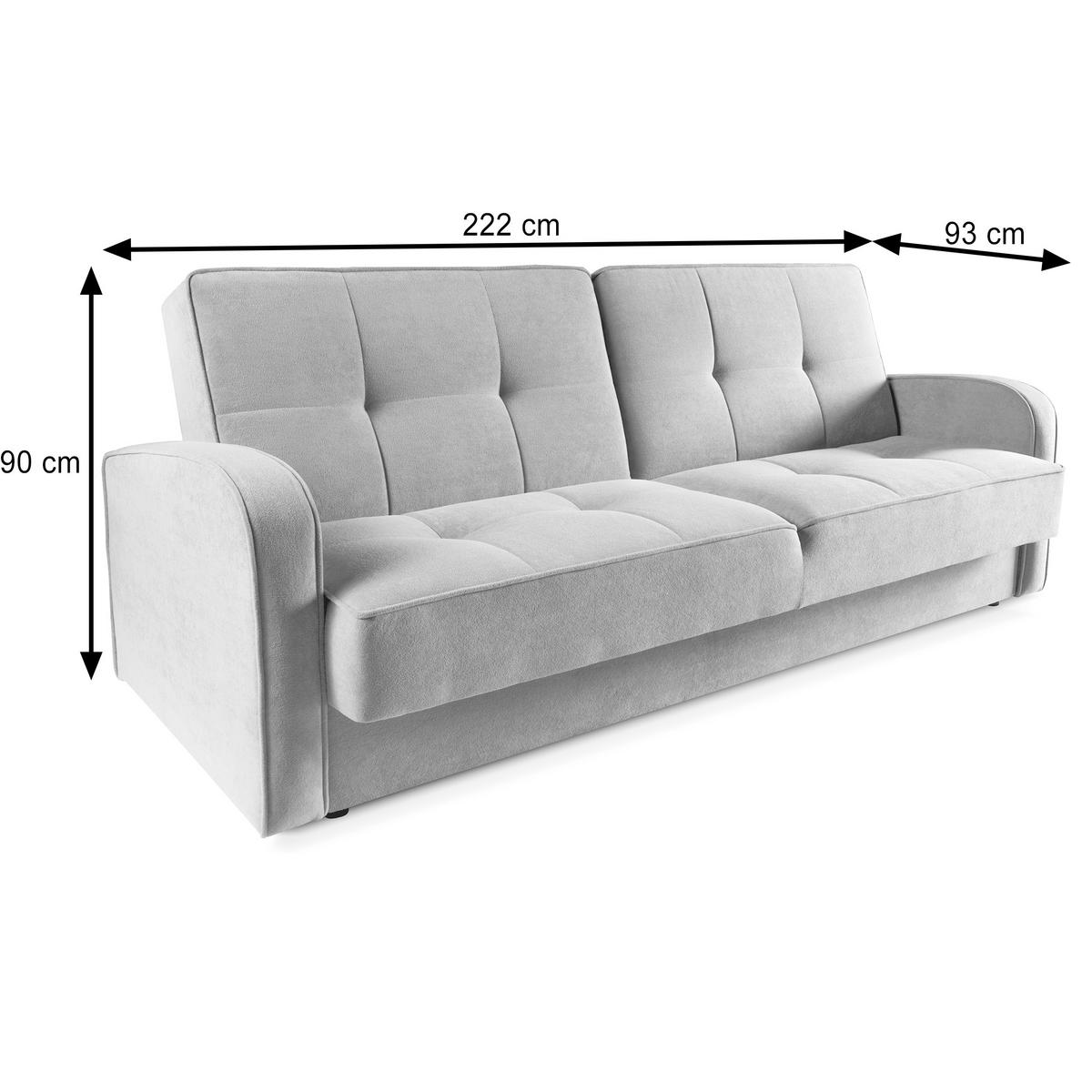 SCHLAFSOFA Pavo 3-Sitzer mit Schlaffunktion, Braun - Braun, Textil (222/90/93cm) - Beautysofa