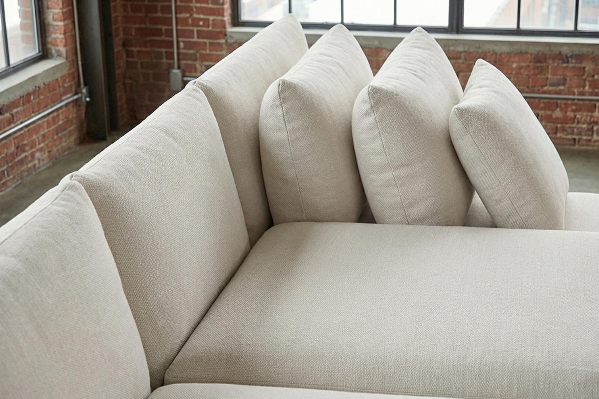 SCHLAFSOFA SADIRA Cremeweiß Flachgewebe - Creme/Schwarz, Kunststoff/Textil (288/89/209cm) - KAWOLA