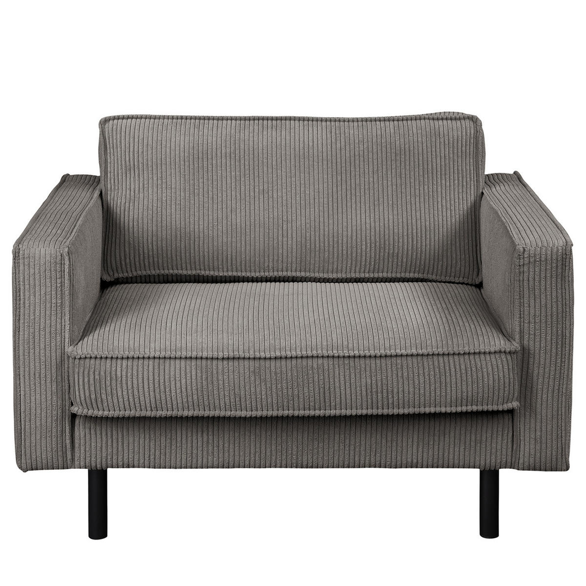 XL SESSEL - Schwarz/Grau, Textil/Metall (117/81/96cm) - home24