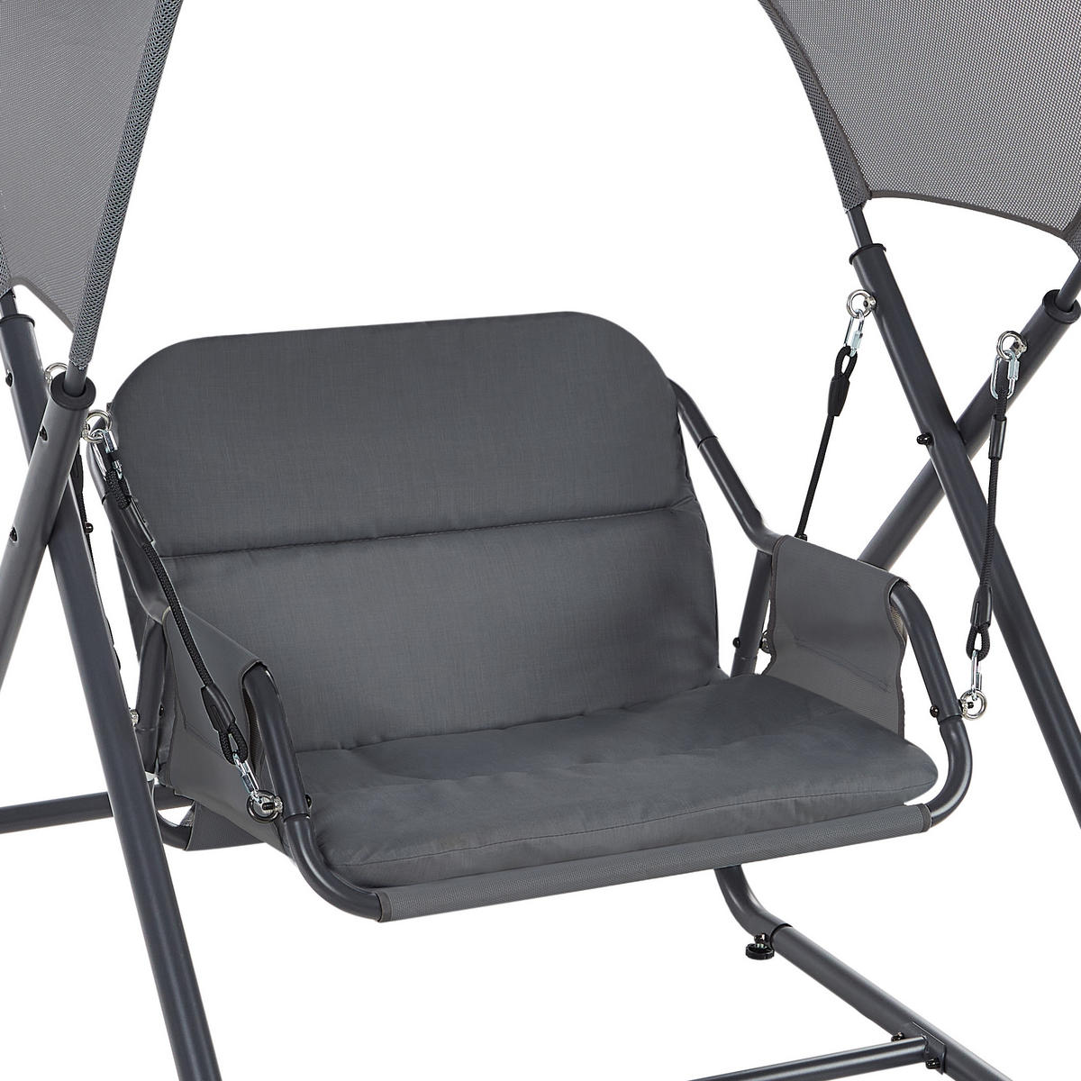 HOLLYWOODSCHAUKEL Grau Solagna - Grau, Metall (114/182/117cm) - Beliani