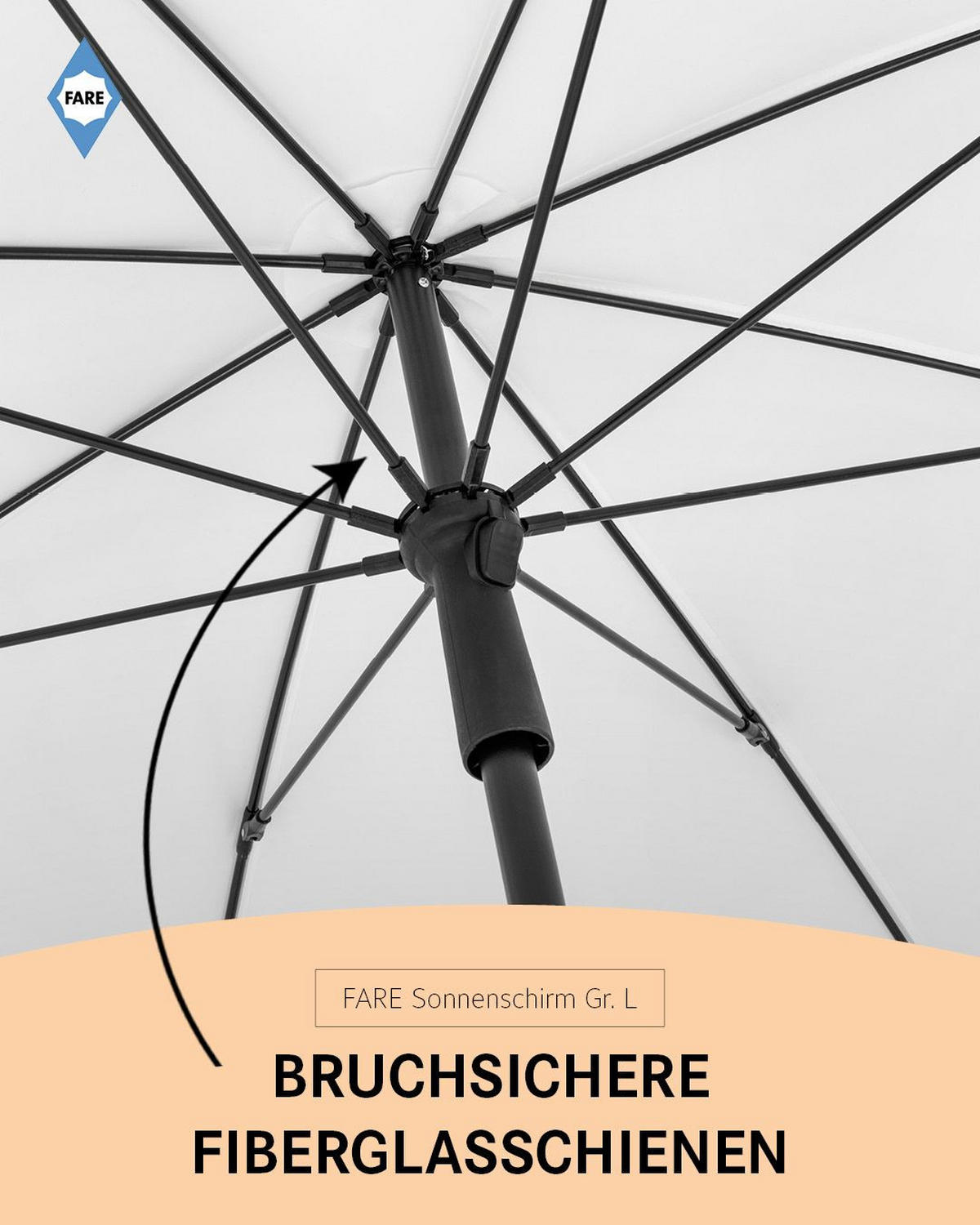 SONNENSCHIRM 200/200/126 cm - Weiß, Kunststoff (200/200cm) - FARE