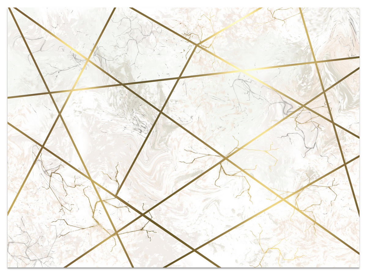 FOTOTAPETE Marmor Linien Abstraktion 350x256 - Gelb/Beige, Papier (350/256cm) - Muralo