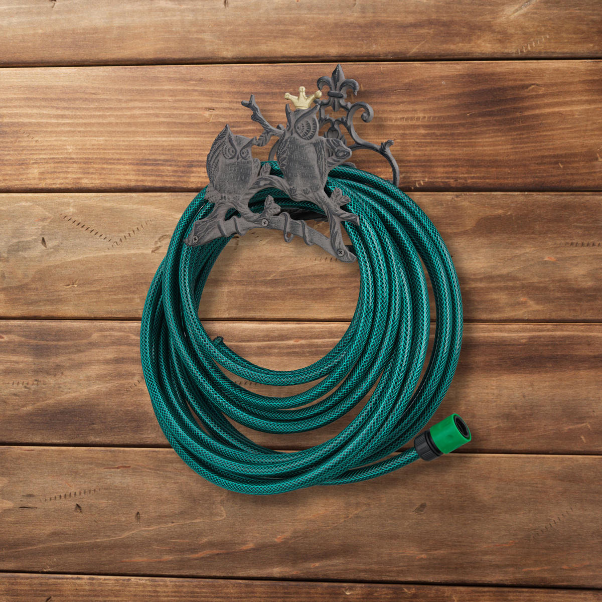 GARTENSCHLAUCHHALTER - Grau, Metall (24/23/15cm) - Relaxdays