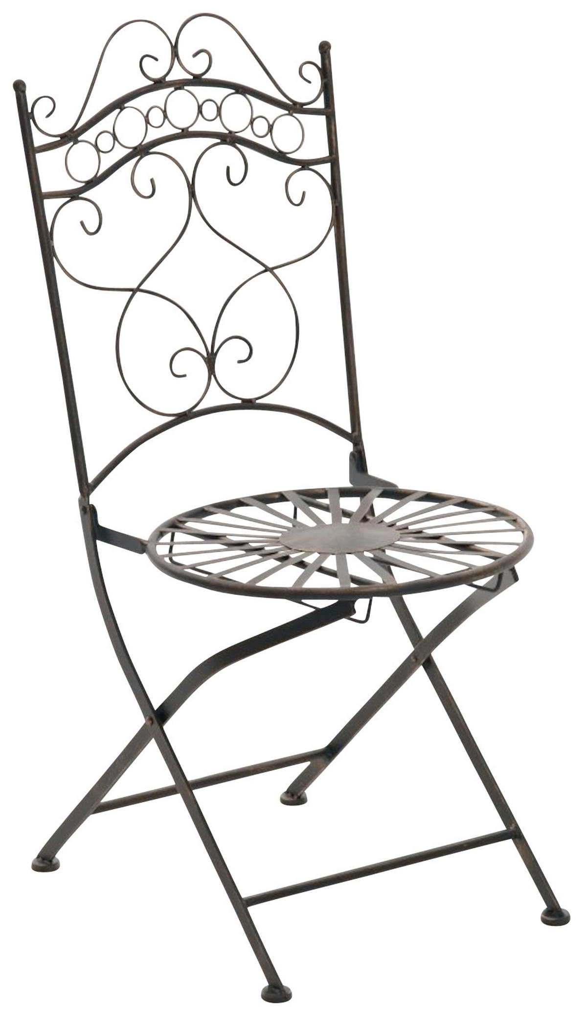 GARTENKLAPPSTUHL 2er Set Metall bronze - Bronzefarben, Metall (40/92/50cm) - CLP
