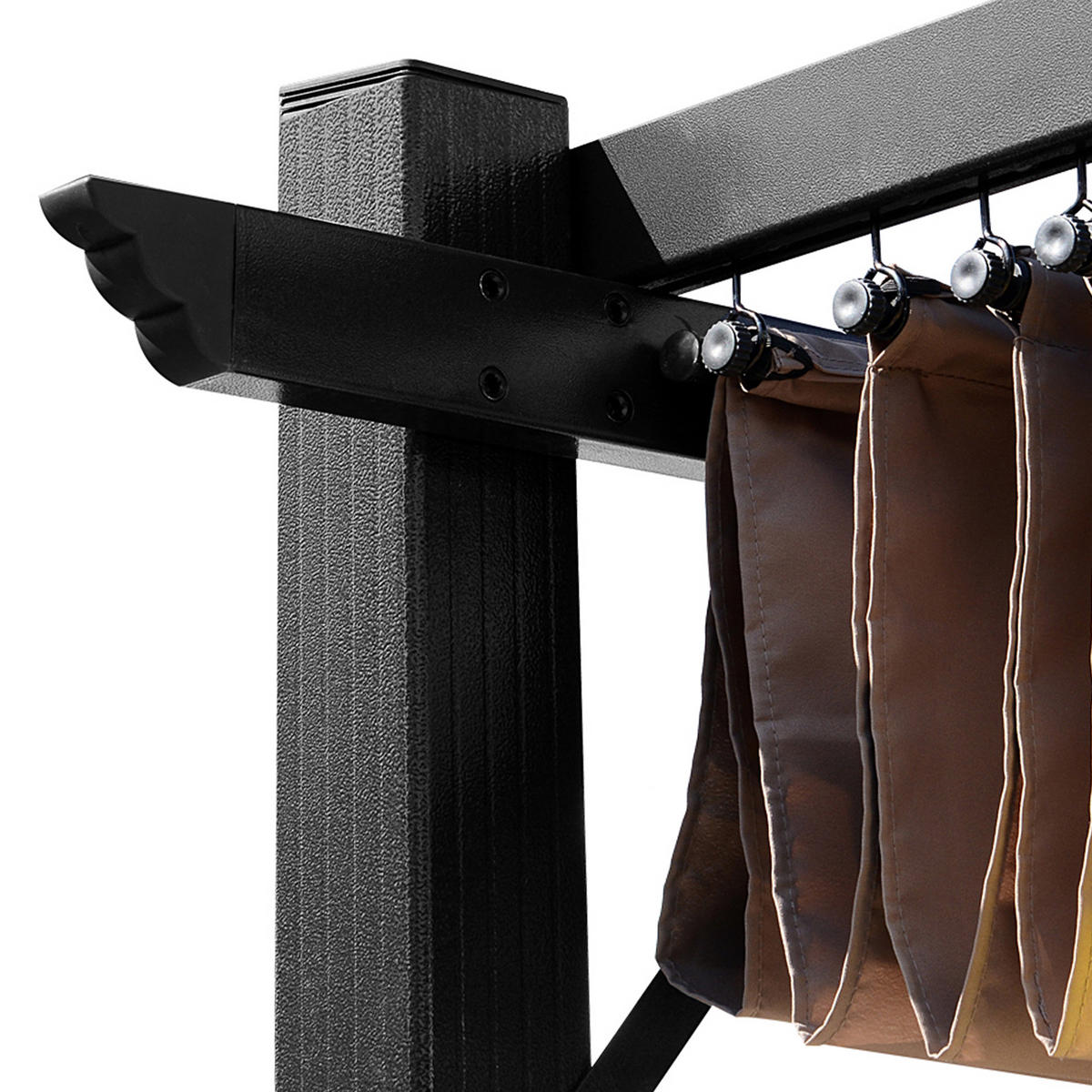 PERGOLA Pavillon Aluminium Grau+Braun - Braun/Grau, Kunststoff/Metall (400/223/300cm) - Outsunny