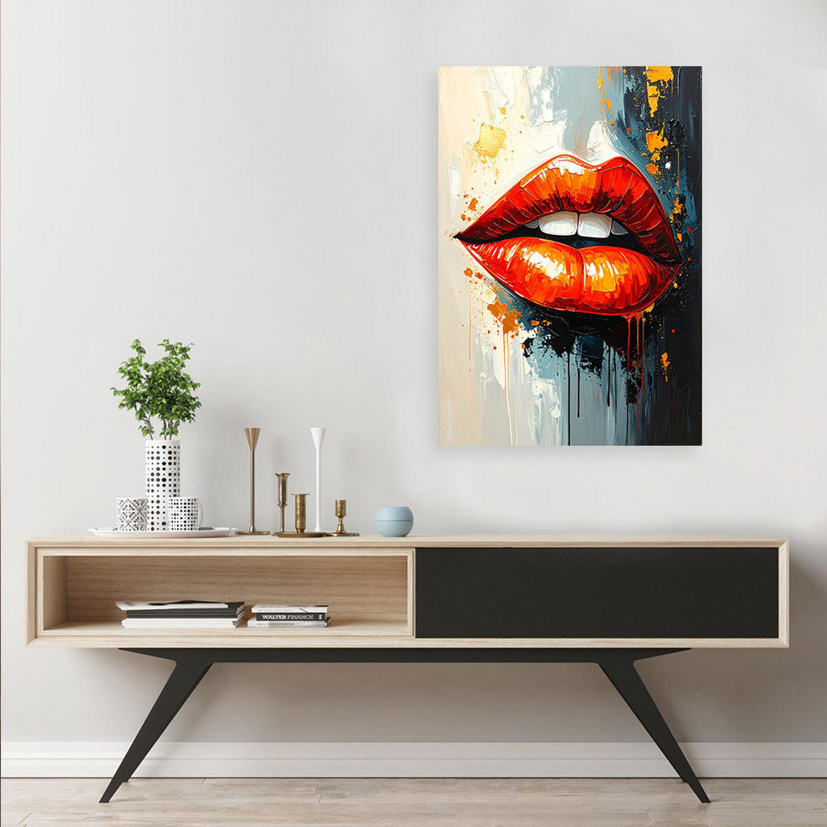 LEINWANDBILD Menschen & Charaktere 80x120cm - Rot, Textil (80/120cm) - Feeby