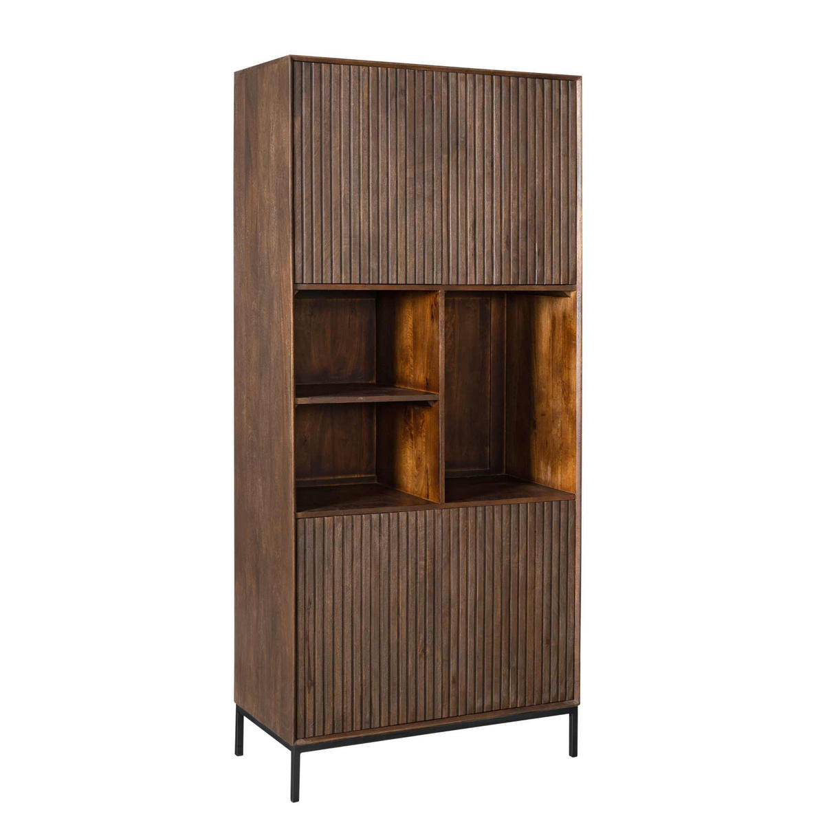 REGAL Madison Braun 45/90/200 cm - Dunkelbraun, Holz (90/200/45cm) - Starfurn