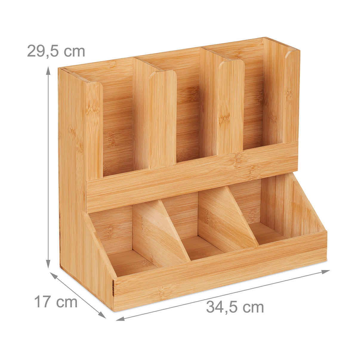 KAFFEE Organizer - Hellbraun, Holz (34.5/29.5/17cm) - Relaxdays