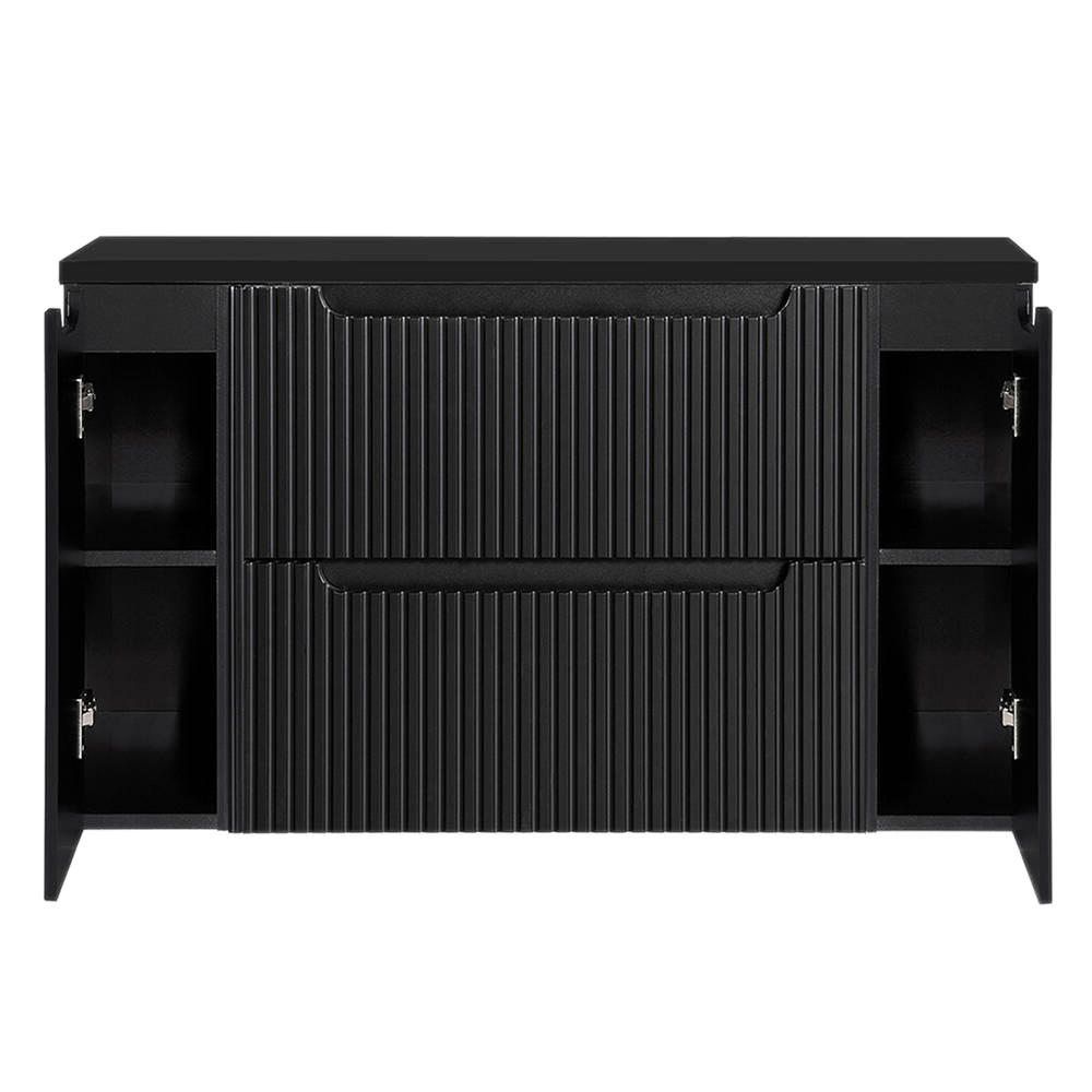 WASCHTISCHUNTERSCHRANK Skelbolu - Schwarz, Holzwerkstoff (120/60/40cm) - [en.casa]