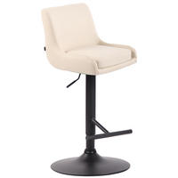BARHOCKER Lederlook creme - Creme/Schwarz, Textil/Metall (43/90/50cm) - CLP