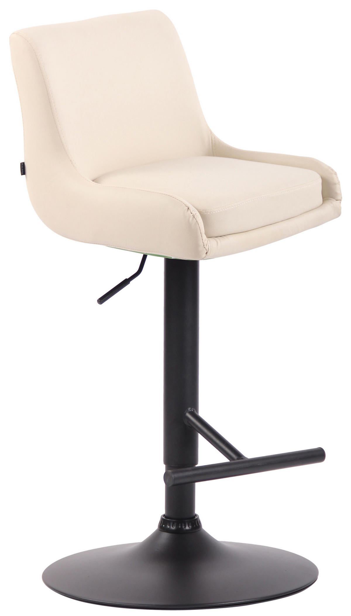 BARHOCKER Lederlook creme - Creme/Schwarz, Textil/Metall (43/90/50cm) - CLP