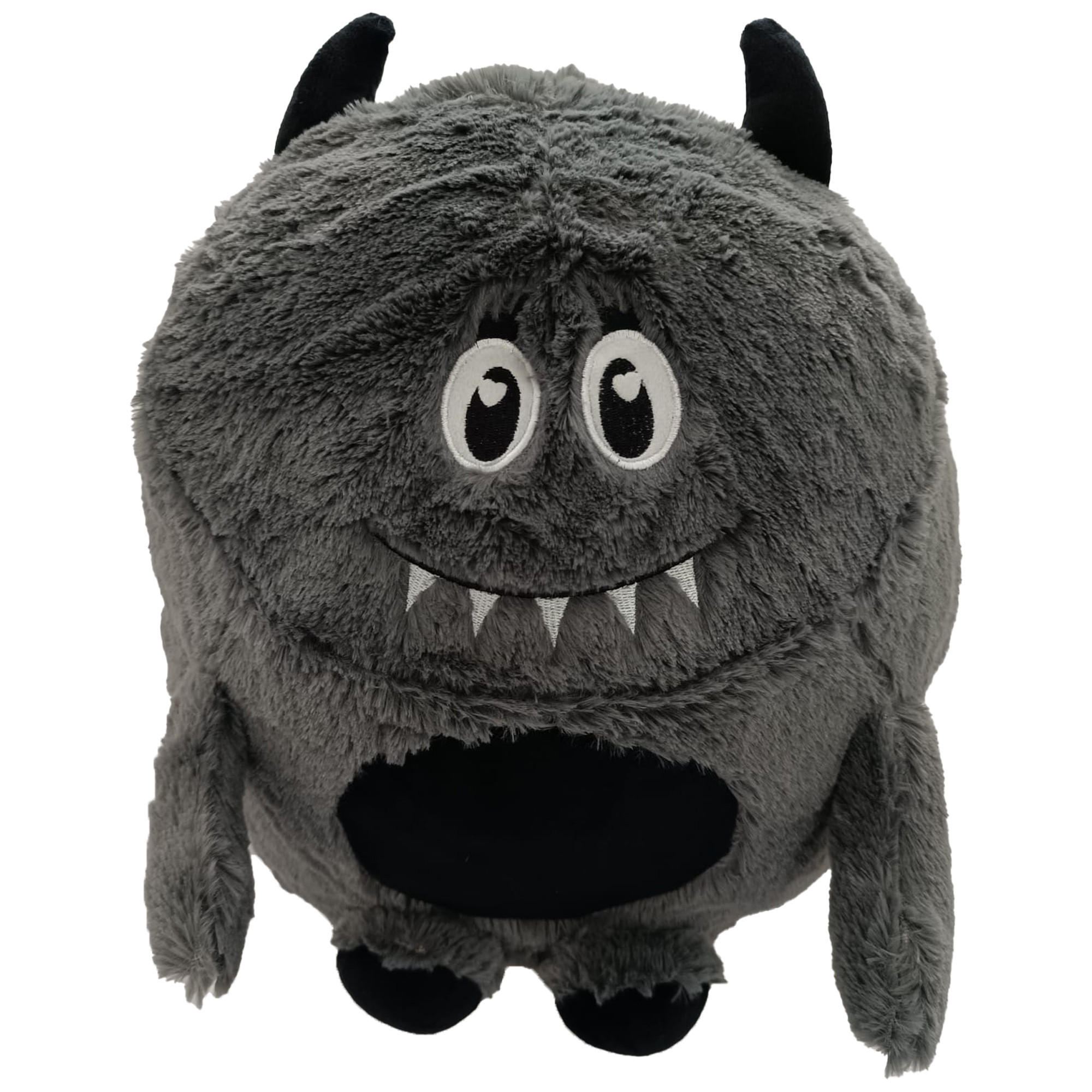 KUSCHELKISSEN Monster 45 cm Plüsch Kissen Anthrazit - Anthrazit, Textil (40/45cm) - TiborTex