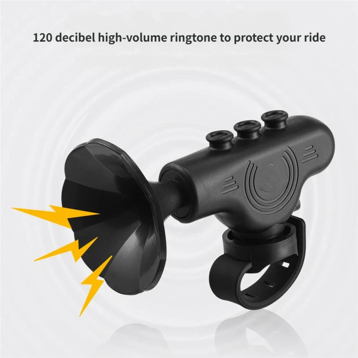 FAHRRADKLINGEL USB-Ladefunktion, wasserdicht - Schwarz, Kunststoff (5.5/6.7/10cm) - Authentics