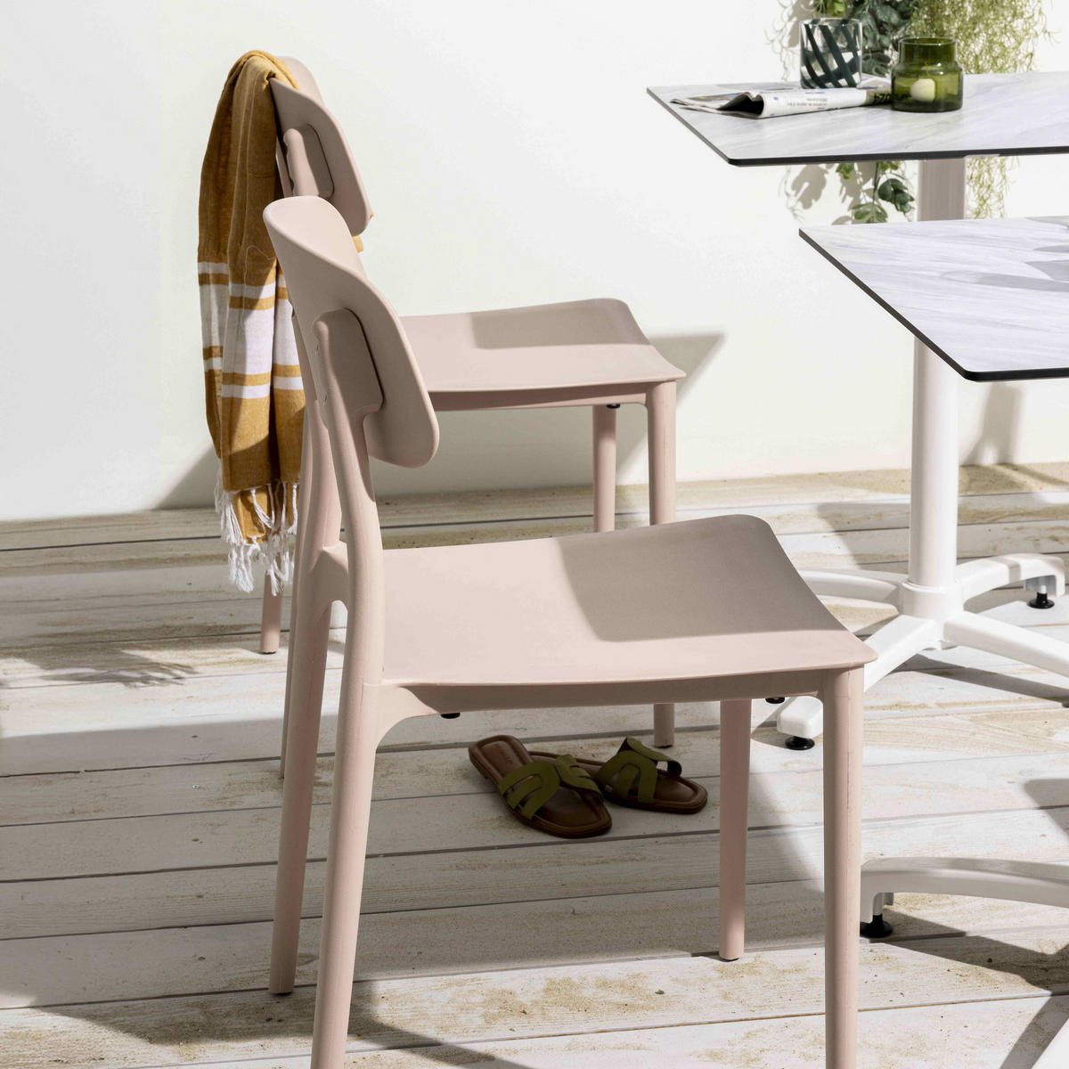 GARTENSTUHL 2-tlg., Rosa - Rosa, Textil (48/82/48cm) - Oviala
