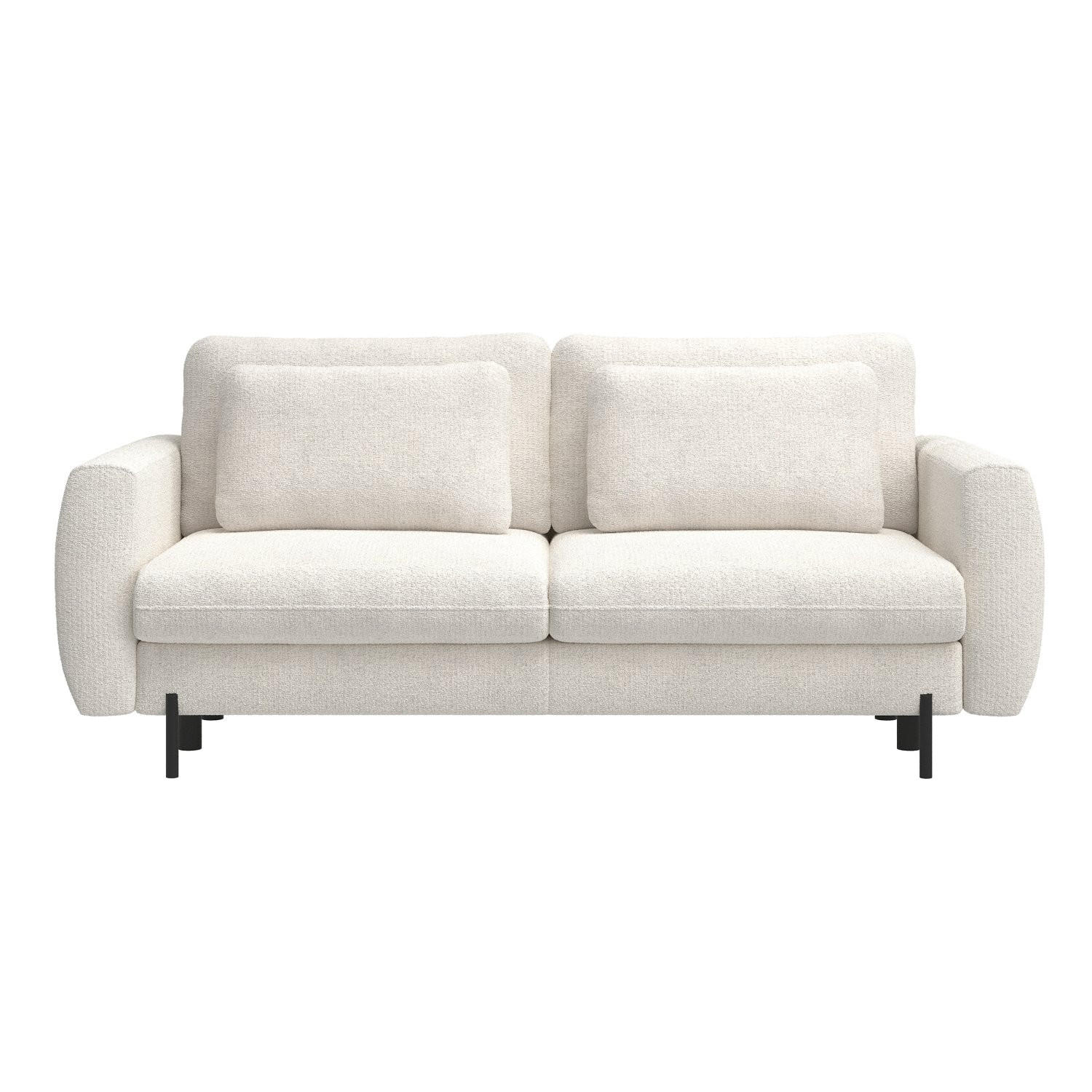 SOFA Rane Cremeweiß mit Schlaffunktion - Creme/Schwarz, Textil/Metall (236/90/102cm) - Selsey