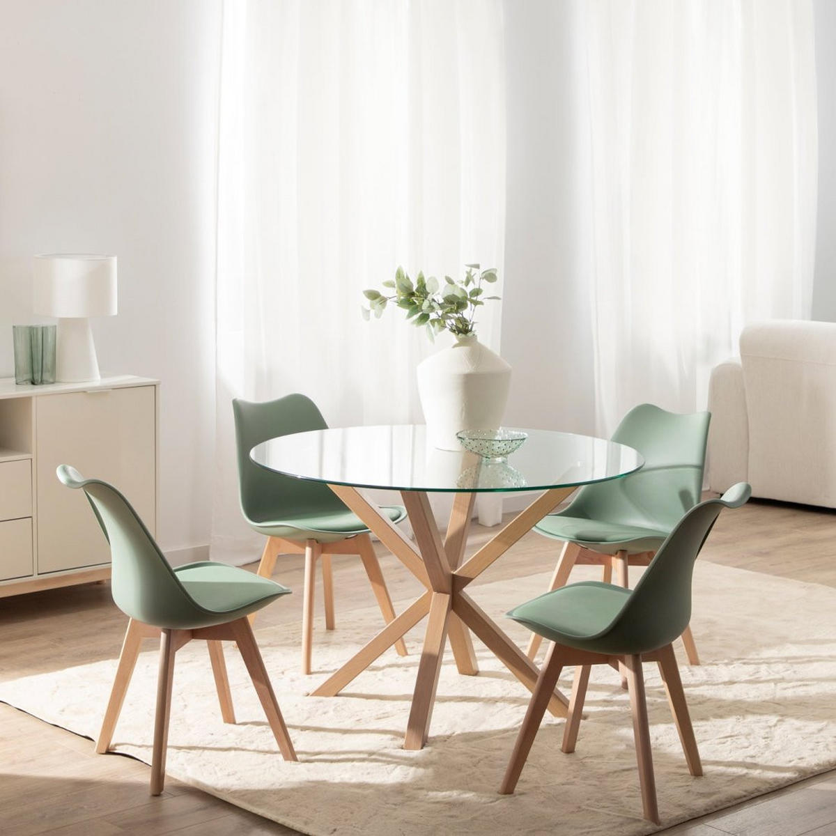 ESSTISCH Aras Durchsichtig 110 cm x 75 cm - Transparent, Glas (110/110/75cm) - Klast Home