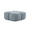 POUF Samt Stoff Blau - Schwarz/Hellblau, Holzwerkstoff/Kunststoff (90/39/90cm) - Makamii