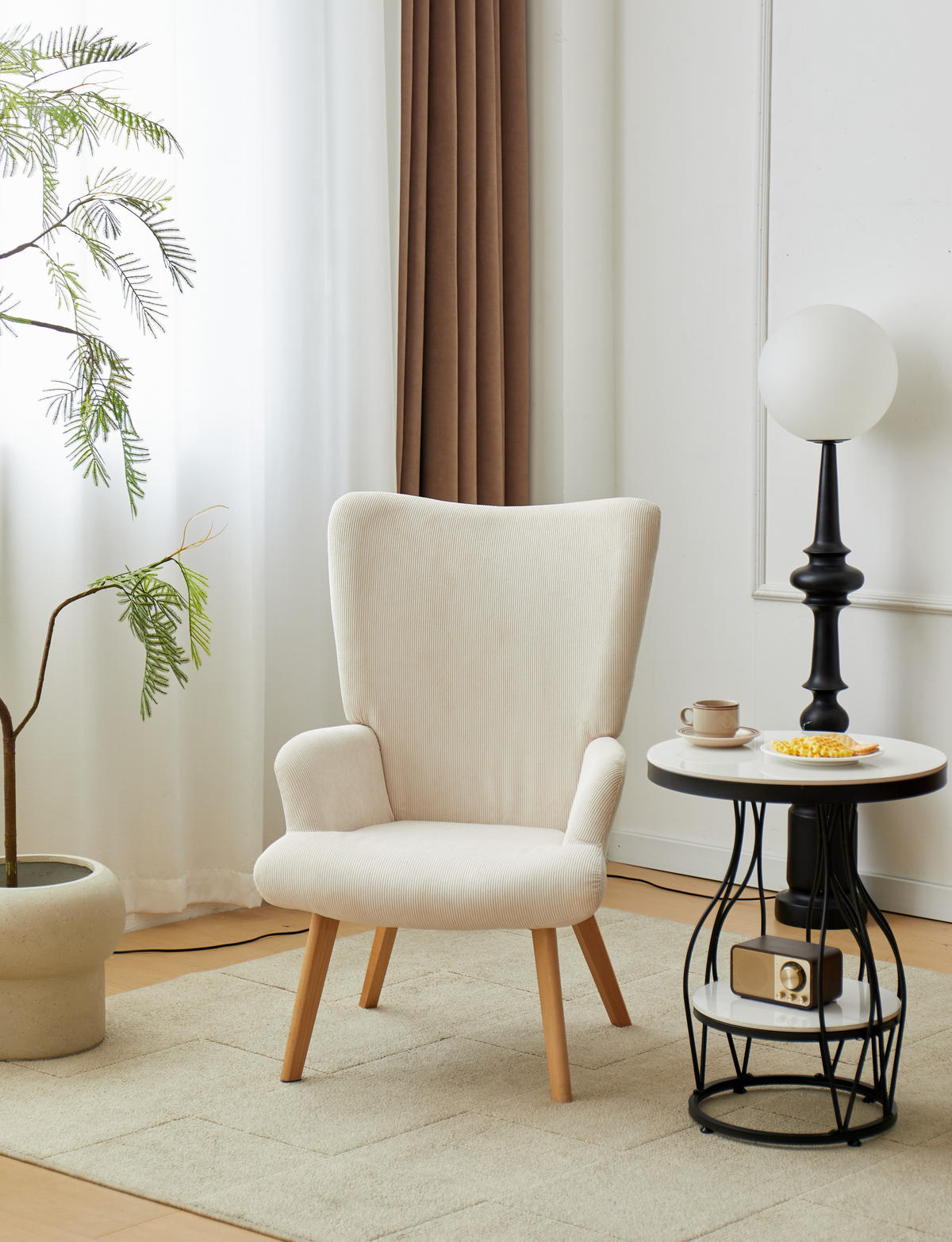 SESSEL Kord Beige - Beige, Textil (64/100/74cm) - Nordlys