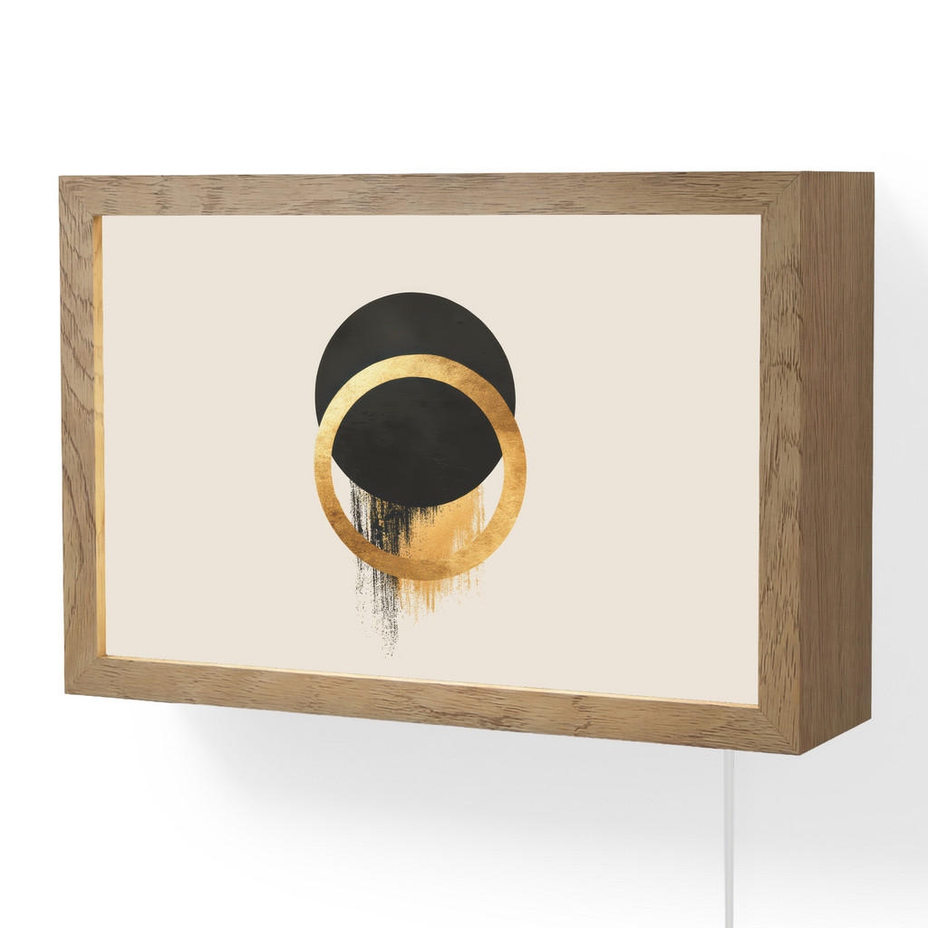 OnlyWow NÁSTĚNNÁ LAMPA Abstraktní design - Černý kruh - Skvrny od barvy 30x20 cm