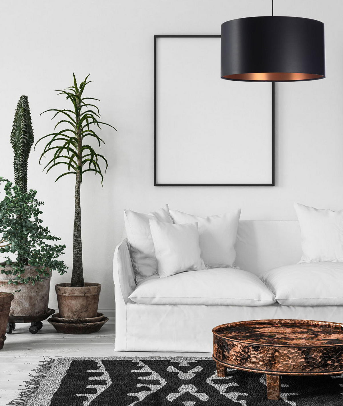 HÄNGELEUCHTE Kupfer 60/30 cm - Schwarz/Kupferfarben, Kunststoff (60/1.1/30cm) - ONZENO