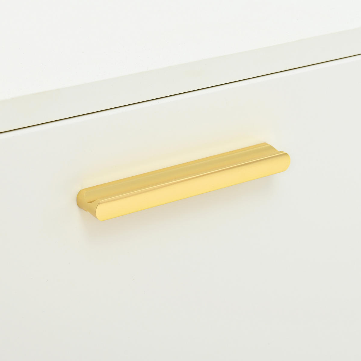 SIDEBOARD in Weiß Anrichte mit 2 Türen und 3 Schubladen für Esszimmer, Wohnzimmer und Küche, B145/T40/H75 cm - Goldfarben/Weiß, Holzwerkstoff/Metall (145/75/40cm) - STILVORA