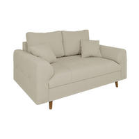 2-SITZER-SOFA Alma Beige Cord - Beige/Braun, Holz/Textil (150/81/93cm) - S-Style Möbel