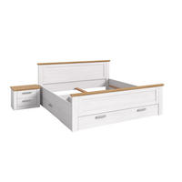 BETTANLAGE VERONA (B/H/T: ca. 245/90/209 cm) in Sibiu Lärche Nachbildung/Sibiu Lärche Nachbildung - Lärchefarben, Holzwerkstoff - Homes & Jones