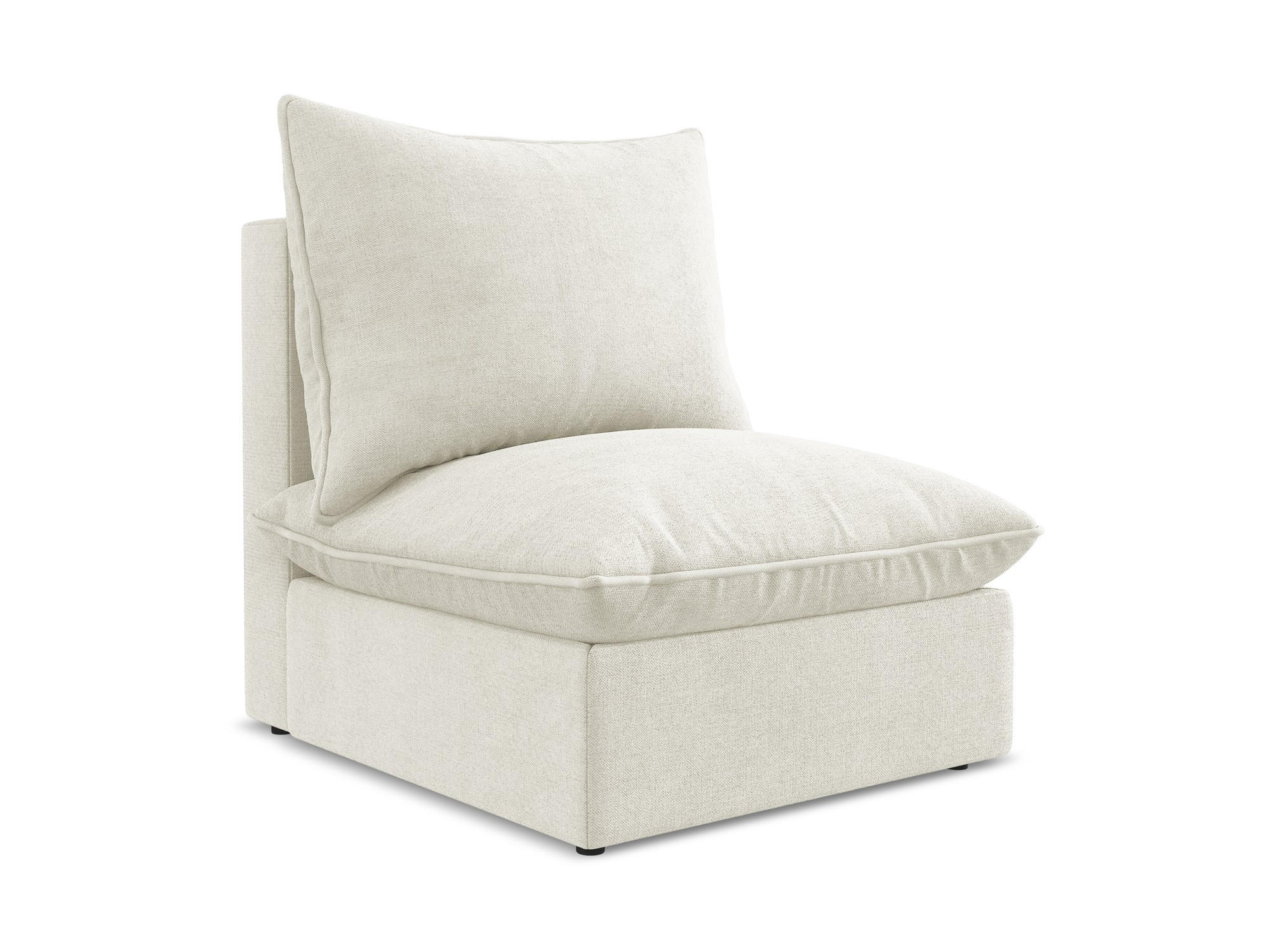 SOFAELEMENT Strukturstoff Beige - Beige/Schwarz, Holzwerkstoff/Kunststoff (75/77/90cm) - Makamii