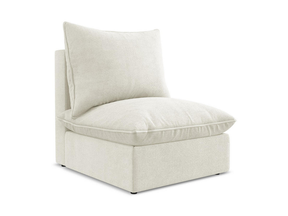 SOFAELEMENT Strukturstoff Beige - Beige/Schwarz, Holzwerkstoff/Kunststoff (75/77/90cm) - Makamii
