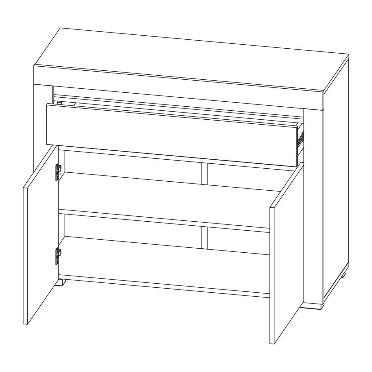SIDEBOARD Kasla Holz und Anthrazitgrau - Grau, Holzwerkstoff (106/84/39cm) - Petits-meubles