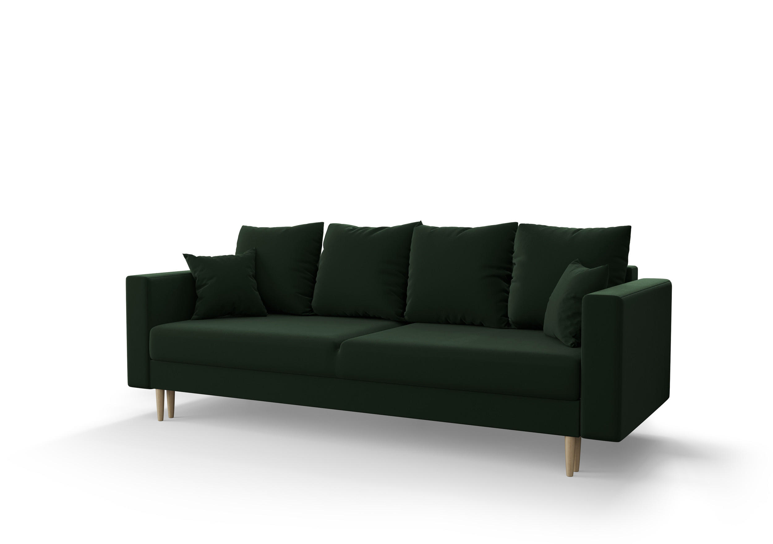 SOFA KRISTI mit Schlaffunktion ITAKA 10 Sofa mit Stauraum - Grün, Textil (90/87/230cm) - Bedante