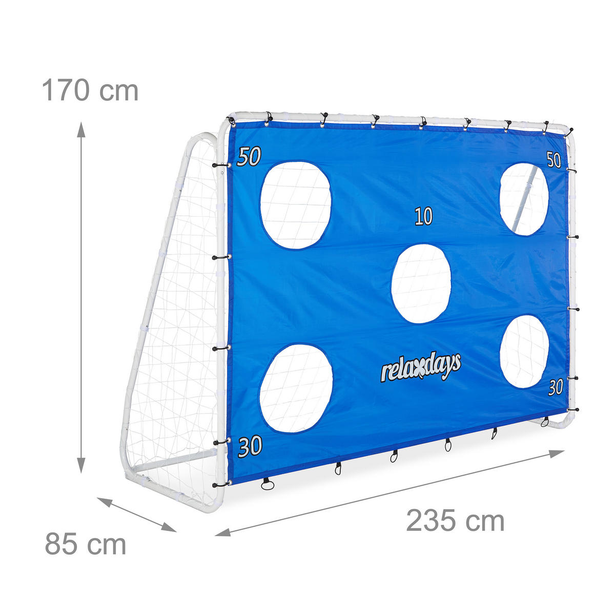 FUSSBALLTOR - Multicolor, Textil/Metall (235/85cm) - Relaxdays