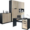 BÜROMÖBELSET Logan Fronten in Eiche sägerau - Eiche San Remo, Holzwerkstoff (246/185/60cm) - Vladon