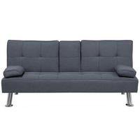 3-SITZER-SCHLAFSOFA Polyester Grau Roxen - Dunkelgrau, Textil (168/77/81cm) - Beliani