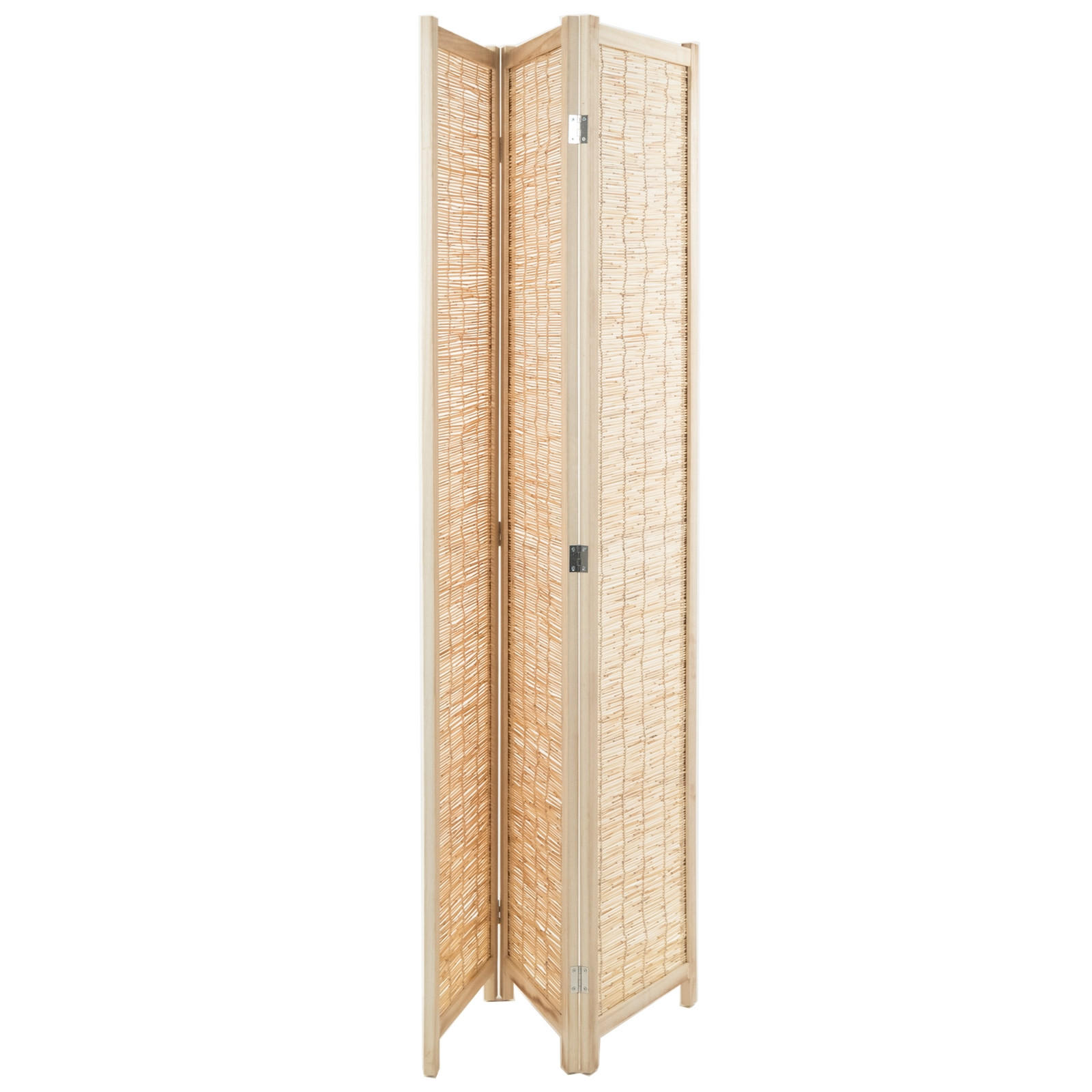 RAUMTEILER Playa 3-tlg. Schilfrohr Holz natur - Naturfarben, Holz (120/170/3cm) - DESIGN DELIGHTS