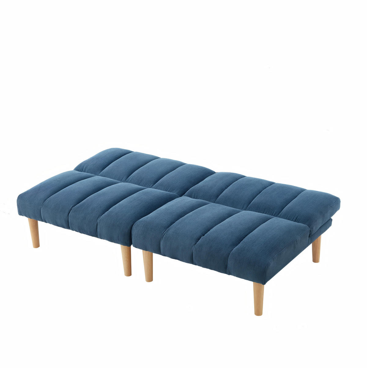 SCHLAFSOFA 167 cm aus Cord mit 3-fach verstellbarer Rückenlehne Blau - Blau, Textil (82/72/167cm) - Modenvie